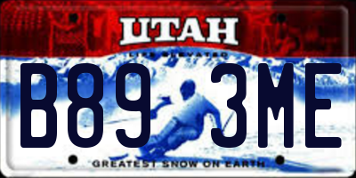 UT license plate B893ME