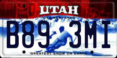 UT license plate B893MI