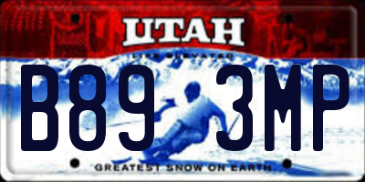 UT license plate B893MP