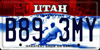 UT license plate B893MY