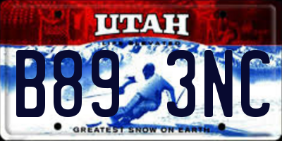 UT license plate B893NC