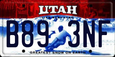 UT license plate B893NF