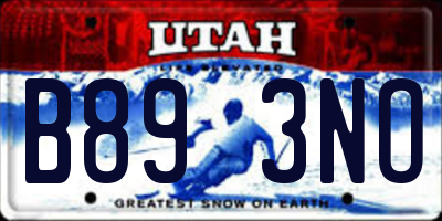 UT license plate B893NO