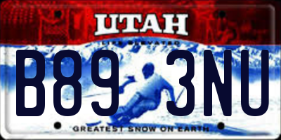 UT license plate B893NU