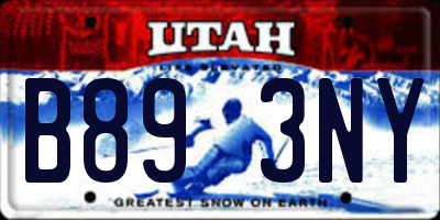 UT license plate B893NY