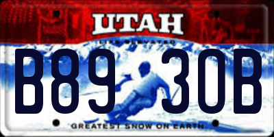 UT license plate B893OB