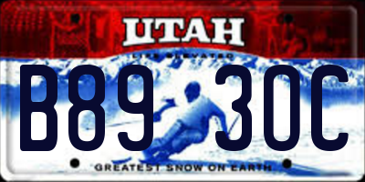 UT license plate B893OC