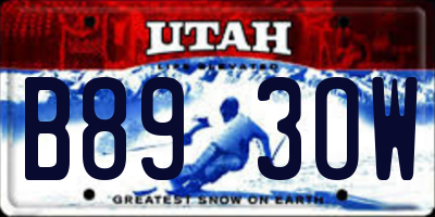 UT license plate B893OW