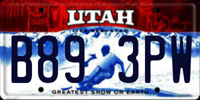 UT license plate B893PW