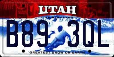 UT license plate B893QL