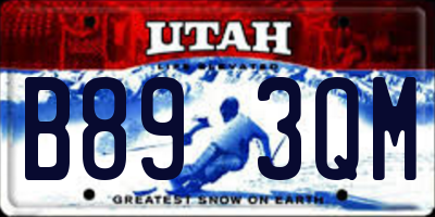 UT license plate B893QM