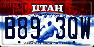 UT license plate B893QW