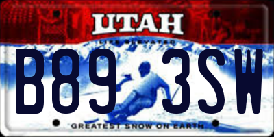 UT license plate B893SW