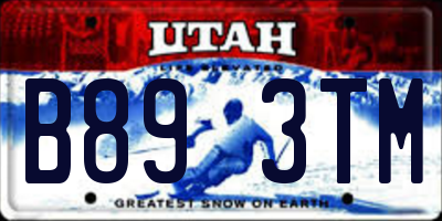 UT license plate B893TM