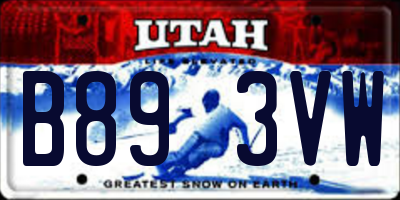 UT license plate B893VW