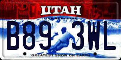 UT license plate B893WL