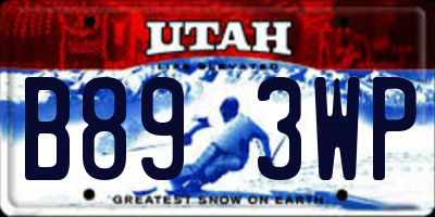 UT license plate B893WP