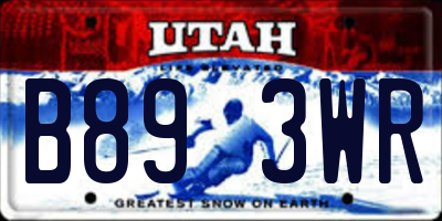UT license plate B893WR