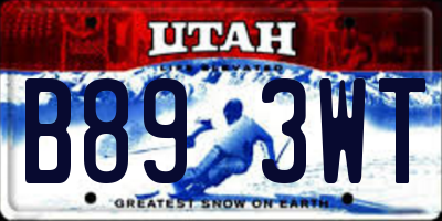 UT license plate B893WT