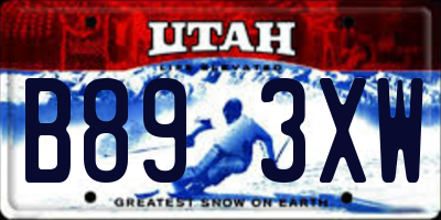 UT license plate B893XW