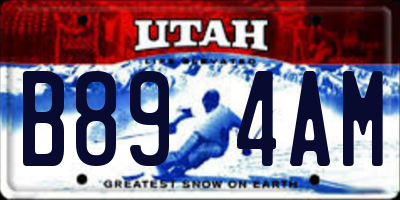 UT license plate B894AM