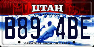 UT license plate B894BE