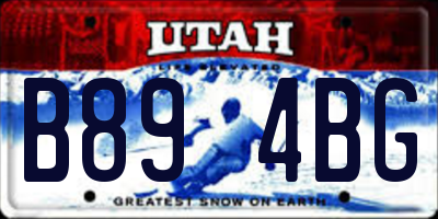 UT license plate B894BG