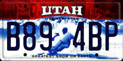 UT license plate B894BP