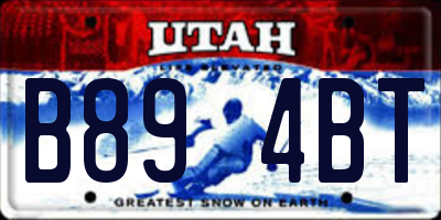 UT license plate B894BT