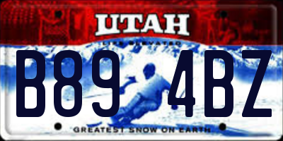 UT license plate B894BZ