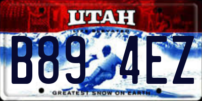 UT license plate B894EZ