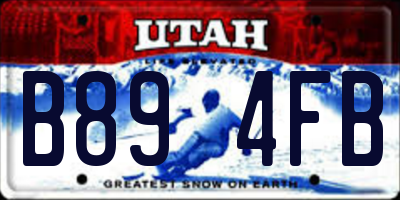 UT license plate B894FB