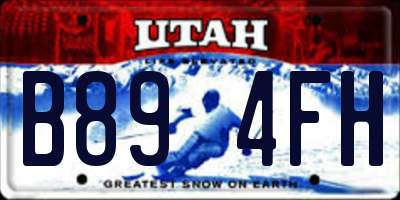 UT license plate B894FH