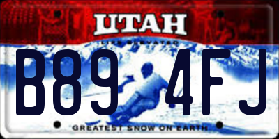 UT license plate B894FJ