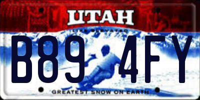 UT license plate B894FY