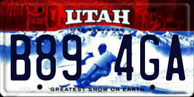 UT license plate B894GA