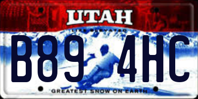 UT license plate B894HC