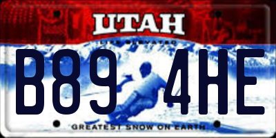UT license plate B894HE