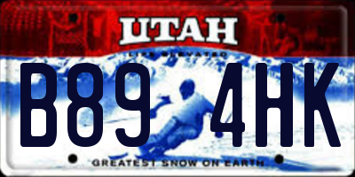 UT license plate B894HK