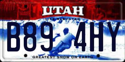 UT license plate B894HY