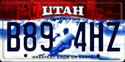 UT license plate B894HZ