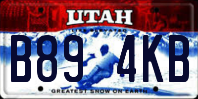 UT license plate B894KB