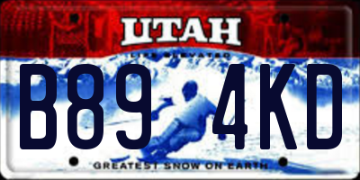 UT license plate B894KD