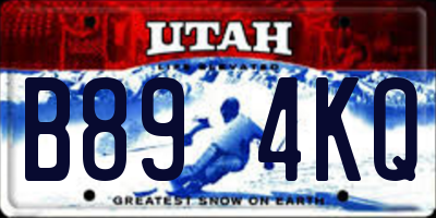 UT license plate B894KQ