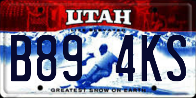 UT license plate B894KS
