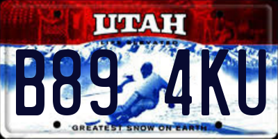 UT license plate B894KU