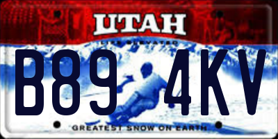 UT license plate B894KV