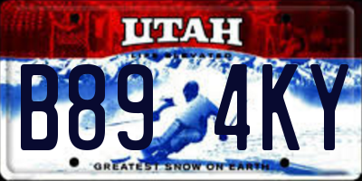 UT license plate B894KY
