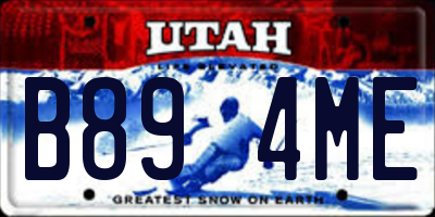 UT license plate B894ME