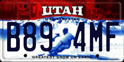 UT license plate B894MF
